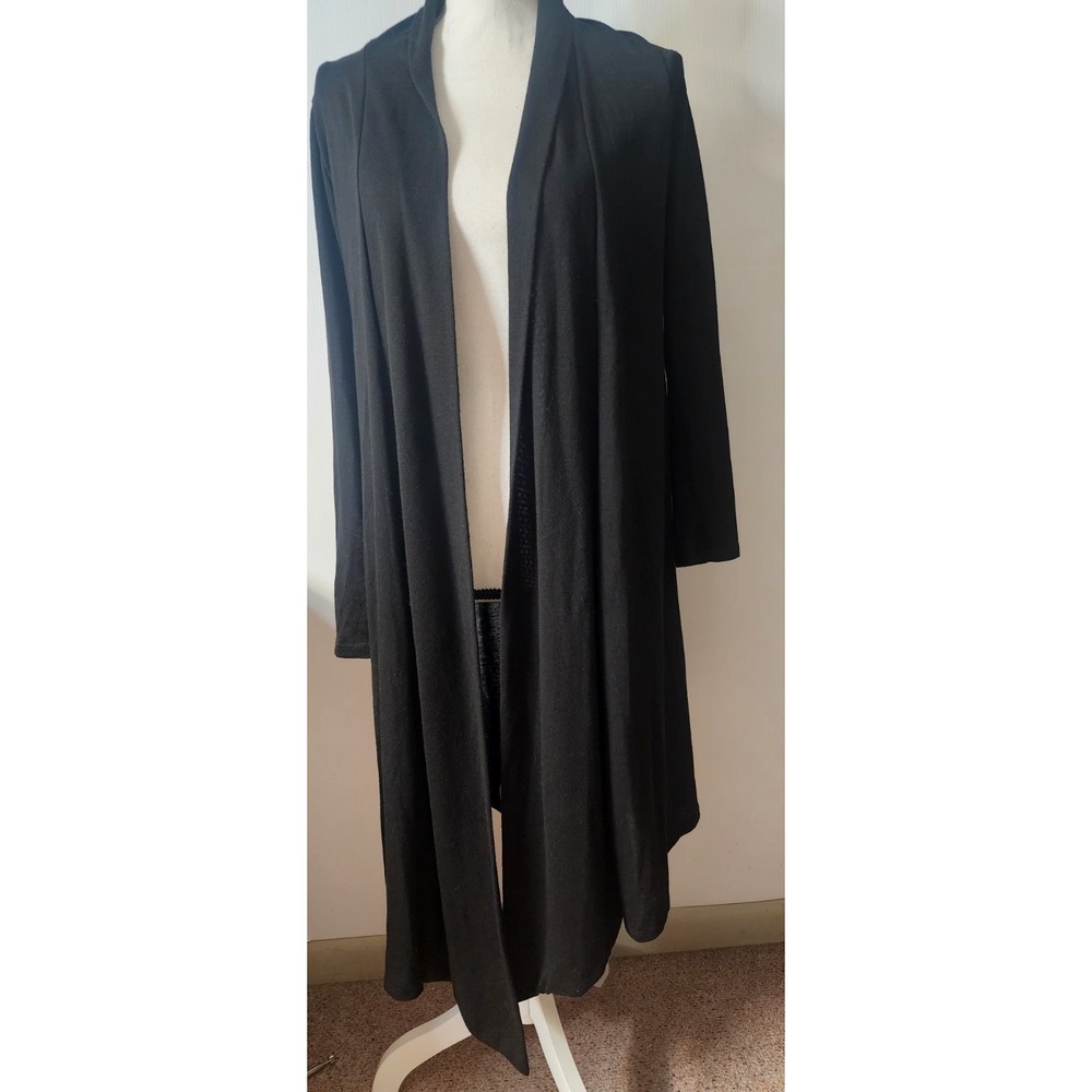 Rags & Couture Black Drape Open Front Long Sleeve Sweater Top Women's Size Med